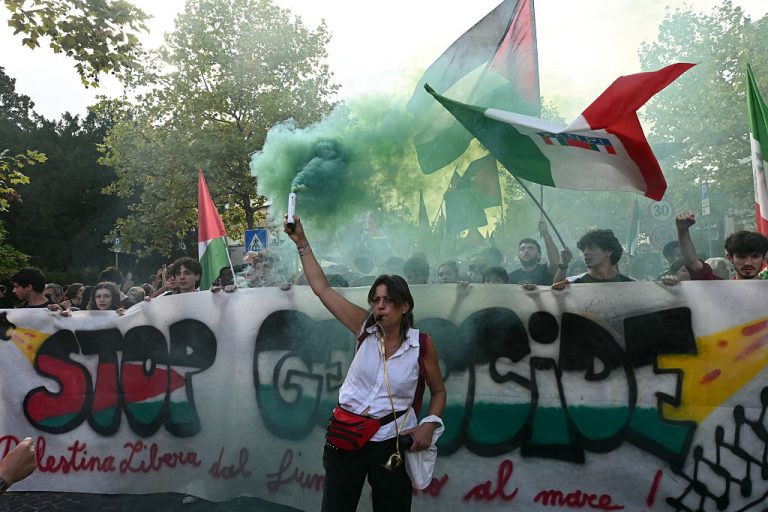 Gaza Protest Gathers During Venice Film Festival But Police Say They’ll Stop Demonstrators From Entering Festival Center; See Pictures