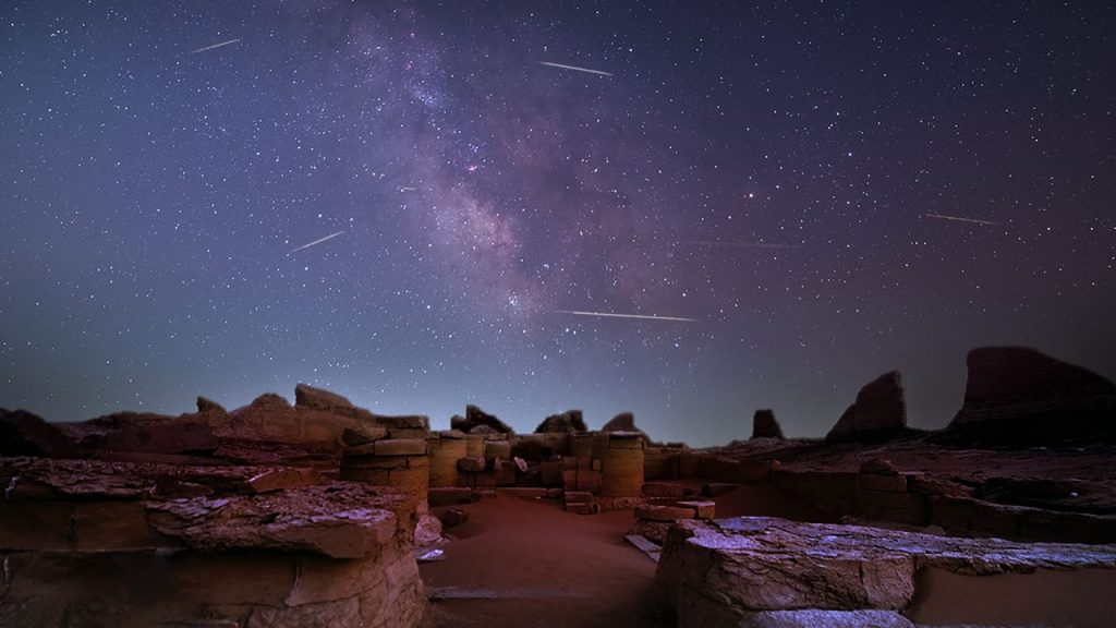 Perseid Meteors Shine With The Milky Way Over An Ancient Egyptian Temple In Breathtaking Photo