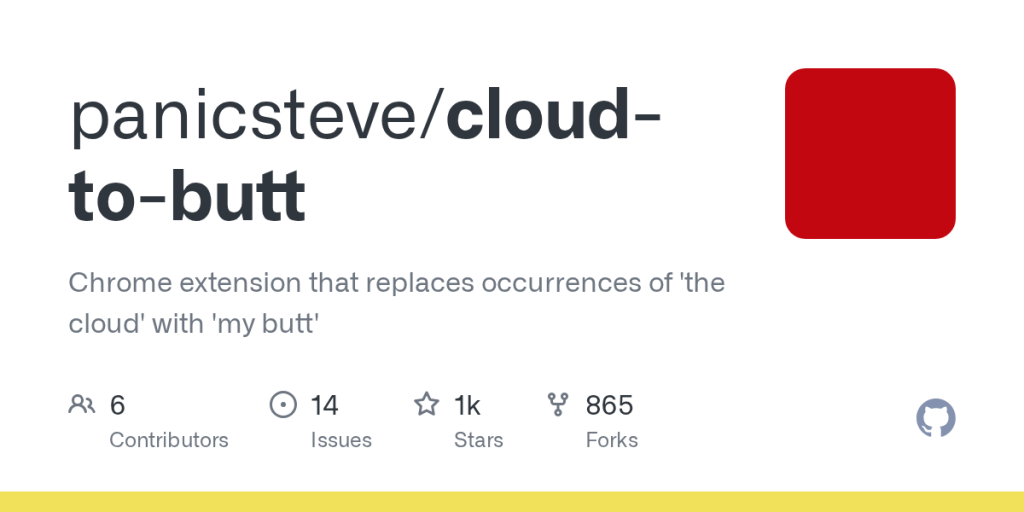 Chrome Extension That Replaces Occurrences Of 'the Cloud' With 'my Butt'