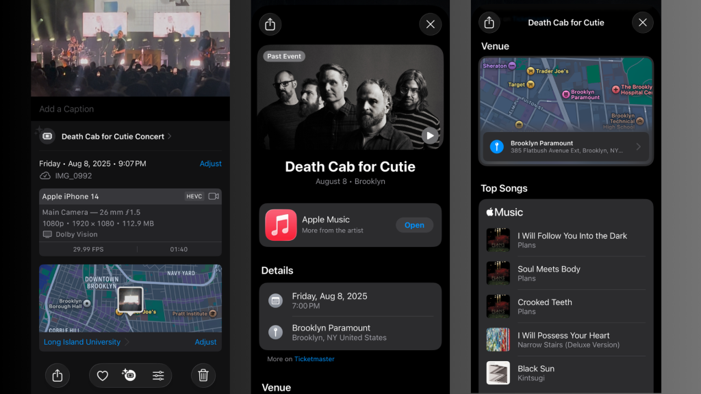 IOS 26's Photos App Will Label Concerts And Sporting Events You Attended